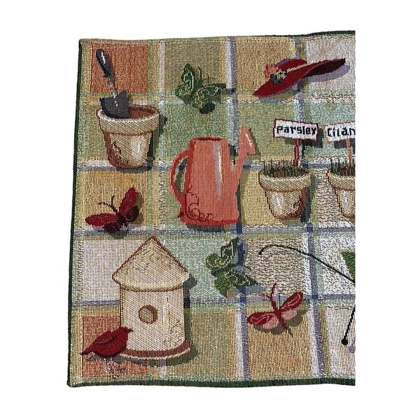 Table Placemats Garden Spring Tapestry Set of 4 Green Gold 12" x 19" - Picture 5 of 9